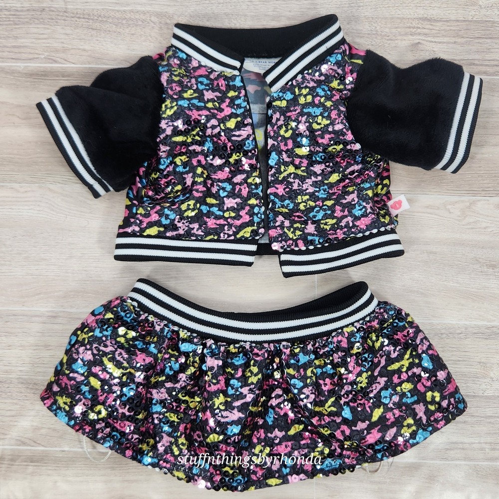 Build-A-Bear Workshop Rockets Of Awesome Sequin‎ Bomber Jacket & Skirt BAB